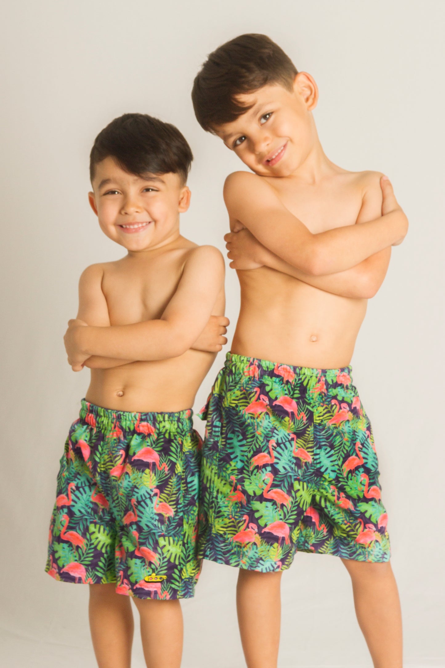 Short bañador niño Flamingos - Alejandra Santoalla