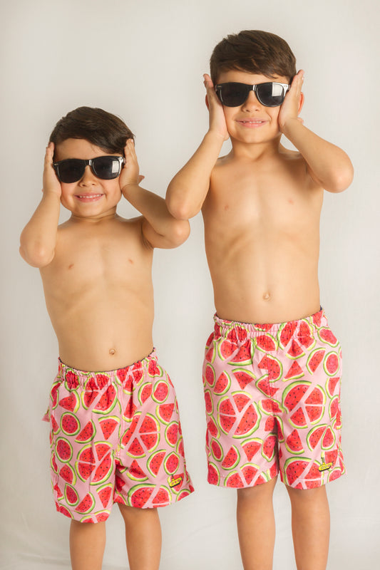 Short bañador niño Sandías Rosa - Alejandra Santoalla