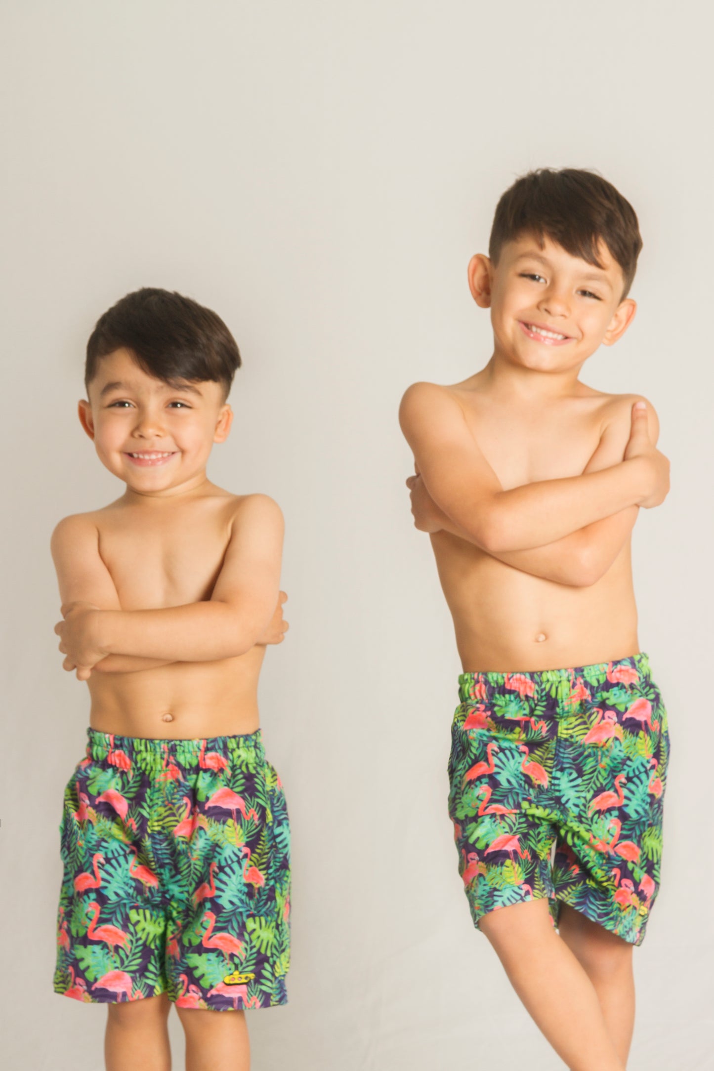 Short bañador niño Flamingos - Alejandra Santoalla